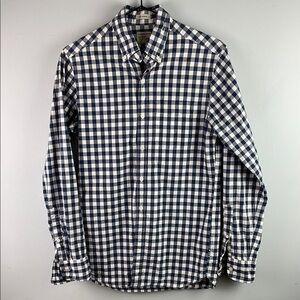 J. Crew Gingham Classic Navy Cotton Shirt Size XS